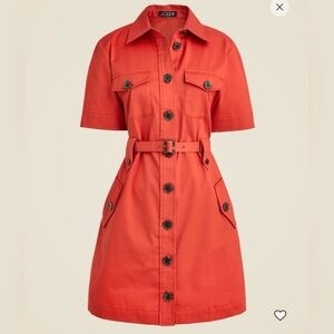 J. Crew - 2025 Trench dress in stretch twill - Size 6 - Item C1665 Red Sand NWT